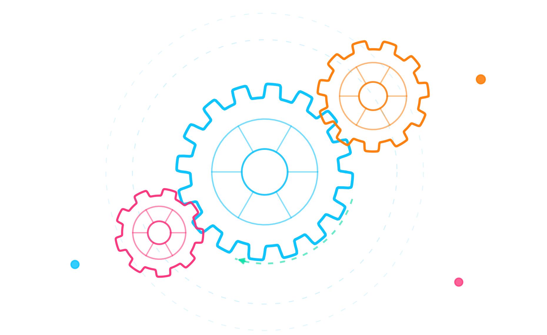 Interlocking precision gear assembly representing Parabaram Technologies' engineering expertise